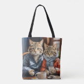 Katten en koffie tote bag (Achterkant)