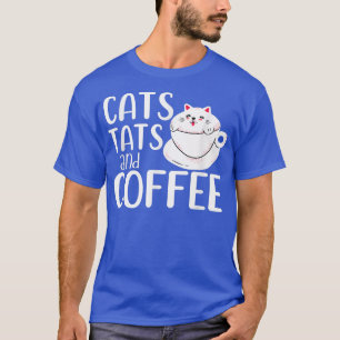 Katten en koffiebont, eigenaar van koffie, Tattoo T-shirt