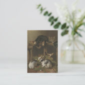 Katten en konijnen visitekaartje (Staand voorkant)