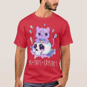 Katten en kristallen Tattoo artistieke energieputt T-shirt