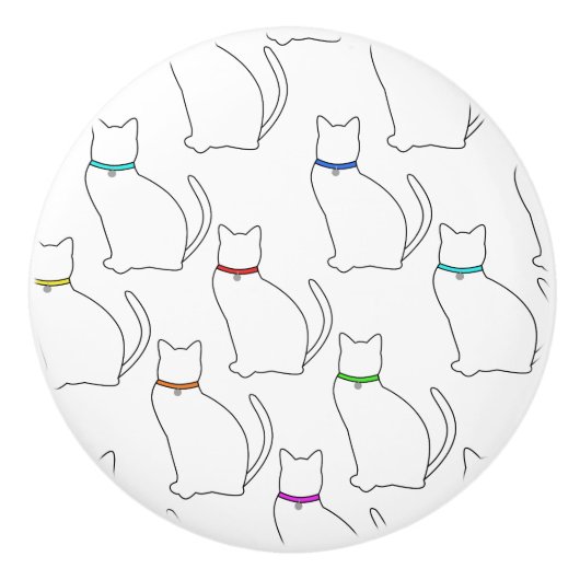 Katten en kruiken keramische Knoop Keramische Knop (Voorkant)