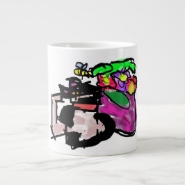 Katten en lentebloemen grote koffiekop
