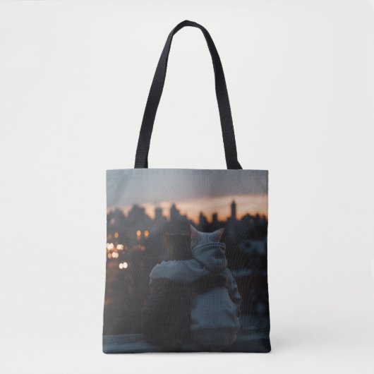 Katten en liefde bij de schemering op een tweezijd tote bag (Voorkant)