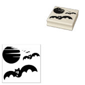 Katten en maan rubberstempel (Gestempeld)