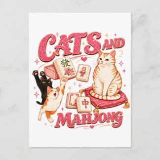 Katten en Mahjong Aankondigingskaart