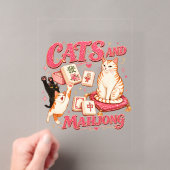 Katten en Mahjong Acryl Uitnodigingen (Insitu (Draagbaar))