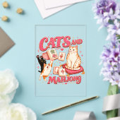 Katten en Mahjong Acryl Uitnodigingen (Insitu (Huwelijk))