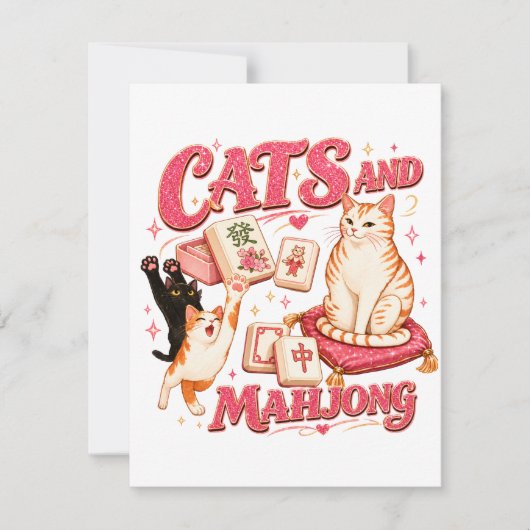 Katten en Mahjong Kaart (Voorkant)