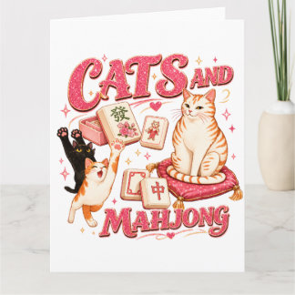 Katten en Mahjong Kaart
