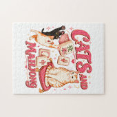 Katten en Mahjong Legpuzzel (Horizontaal)