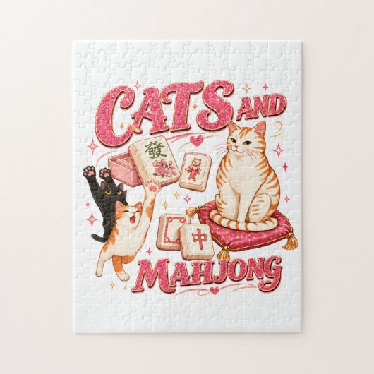 Katten en Mahjong Legpuzzel (Verticaal)