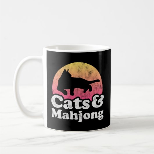 Katten en Mahjong Mannen Koffiemok (Links)