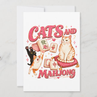 Katten en Mahjong Notitiekaartje