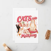 Katten en Mahjong Notitiekaartje (Voorkant / Achterkant in situ)