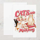 Katten en Mahjong Notitiekaartje (Voorkant / Achterkant)