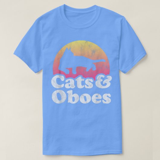 Katten en Mannen van oboes, dameskat en -eboe T-shirt (Design voorkant)