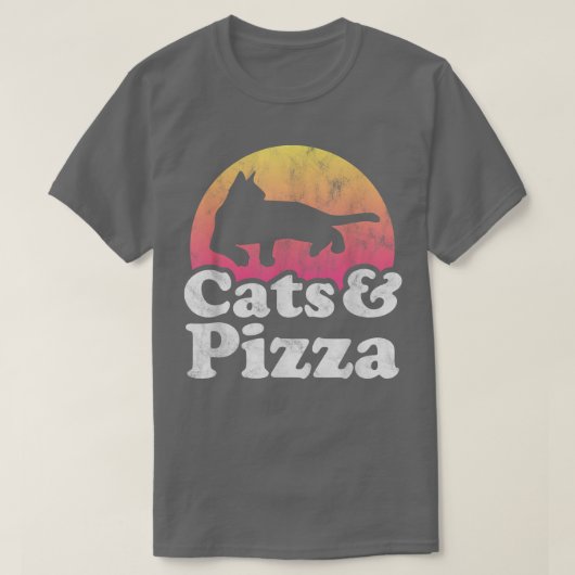 Katten en Mannen van Pizza of "Women's Cat and Piz T-shirt (Design voorkant)
