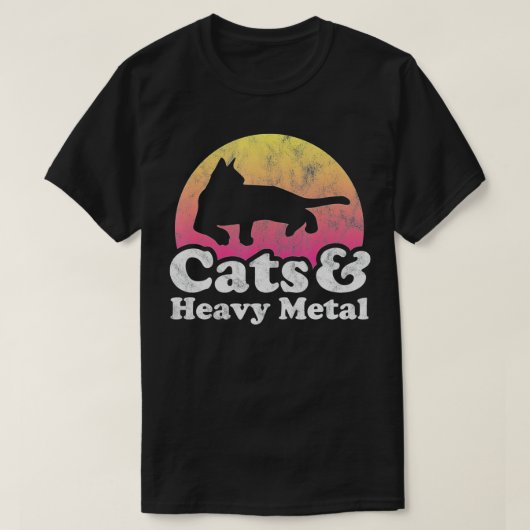 Katten en Mannen van zware metalen of van vrouweli T-shirt (Design voorkant)