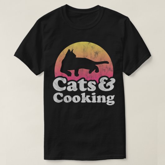 Katten en Mannen voor het koken T-shirt (Design voorkant)