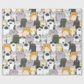 Katten en meer katten cadeaupapier (Vlak)