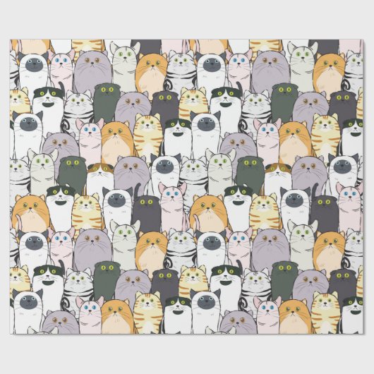 Katten en meer katten cadeaupapier (Vlak)
