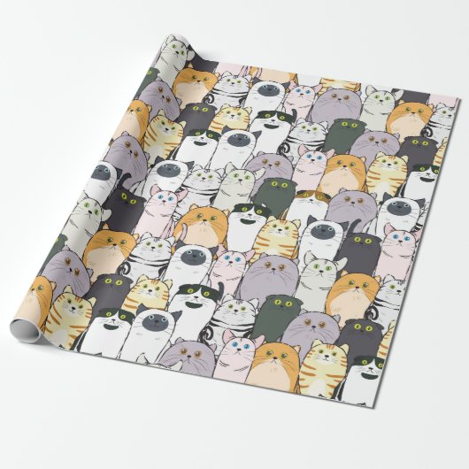 Katten en meer katten cadeaupapier (Uitgerold)
