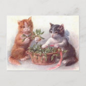 Katten en mistletoe briefkaart (Voorkant)