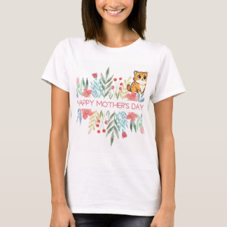 Katten- en moedersdagontwerp t-shirt