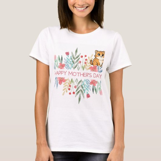 Katten- en moedersdagontwerp t-shirt (Voorkant)