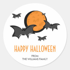 Katten en Moon Halloween Round Sticker