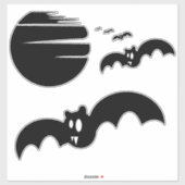 Katten en Moon Halloween Sticker (Vel)