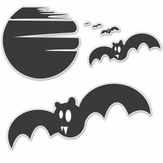 Katten en Moon Halloween Sticker (Voorkant)