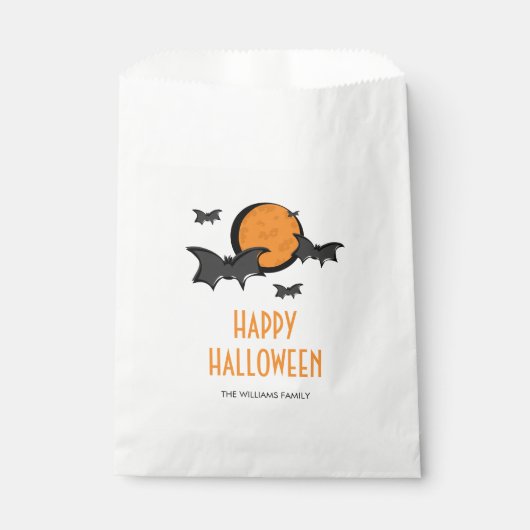Katten en Moon Halloween Treat Favor Bag Bedankzakje (Voorkant)