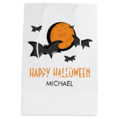 Katten en Moon Halloween Treat Gift Bag Medium Cadeauzakje (Achterkant)