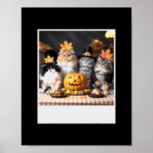 Katten en muizen herfstfeest – Grappige Thanksgivi Poster