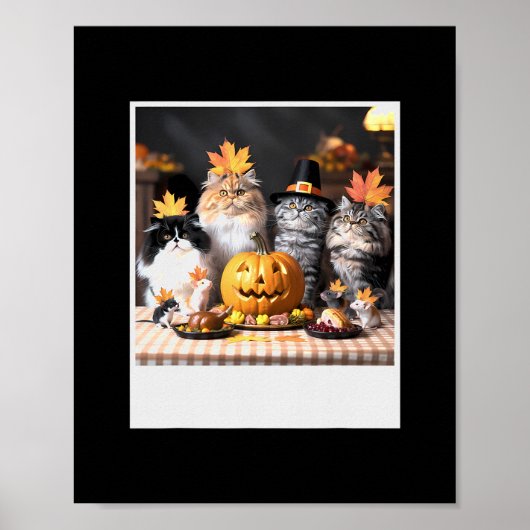 Katten en muizen herfstfeest – Grappige Thanksgivi Poster (Voorkant)