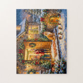 Katten- en muizen kerstdeurscène legpuzzel (Verticaal)