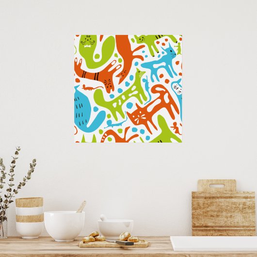 Katten en muizen poster (Keuken)