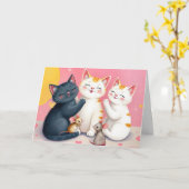 Katten en muizen worden ouder Verjaardag Humor Kaart (Gele Bloem)