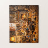 Katten- en muizenknusse breiscène legpuzzel (Verticaal)