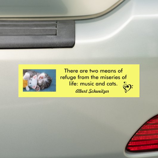 Katten en muziek bumpersticker (Op auto)