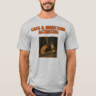 Katten en nachtelijke activiteiten - Retro Funny C T-shirt