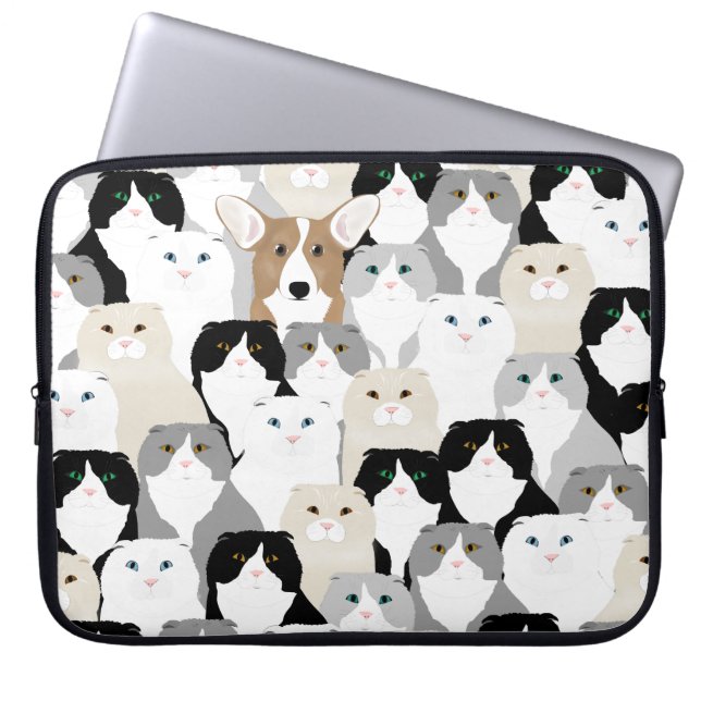 Katten en neopreen laptophoes laptop sleeve (Voorkant)
