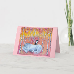 Katten- en paarden vrienden grillige kunst kaart