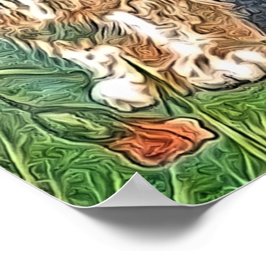 Katten en papavers poster (Hoek)