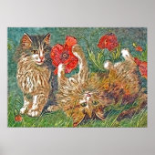 Katten en papavers poster (Voorkant)