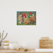 Katten en papavers poster (Keuken)