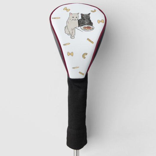 Katten en pasta schattig golfheadcover (Voorkant)