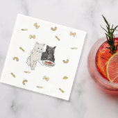 Katten en pasta schattige luciferdoosje servet