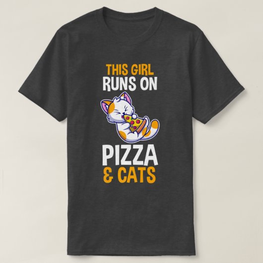 Katten en Pizza T-shirt (Design voorkant)